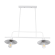 GloboStar® REGAL 01008 Vintage Φωτιστικό Οροφής Ράγα Δίφωτο 2 x E27 IP20 Λευκό Μέταλλο - Μ80 x Π26 x Υ82cm