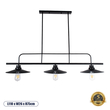 GloboStar® REGAL 01009 Vintage Φωτιστικό Οροφής Ράγα Τρίφωτο 3 x E27 IP20 Μαύρο Μέταλλο - Μ110 x Π26 x Υ75cm GloboStar® REGAL 01009 Vintage Φωτιστικό Οροφής Ράγα Τρίφωτο 3 x E27 IP20 Μαύρο Μέταλλο - Μ110 x Π26 x Υ75cm