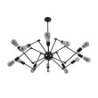 GloboStar® SPIDER 01012 Vintage Φωτιστικό Οροφής Πλέγμα Πολύφωτο 12 x E27 IP20 Μαύρο Μέταλλο - Μ100 x Π100 x Υ40cm