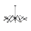 GloboStar® SPIDER 01012 Vintage Φωτιστικό Οροφής Πλέγμα Πολύφωτο 12 x E27 IP20 Μαύρο Μέταλλο - Μ100 x Π100 x Υ40cm