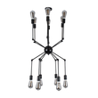 GloboStar® SPIDER 01012 Vintage Φωτιστικό Οροφής Πλέγμα Πολύφωτο 12 x E27 IP20 Μαύρο Μέταλλο - Μ100 x Π100 x Υ40cm