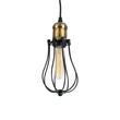 GloboStar® CAMBER 01016 Vintage Κρεμαστό Φωτιστικό Πλέγμα Μονόφωτο 1 x E27 IP20 Μαύρο & Χρυσό Μέταλλο - Μ12 x Π12 x Υ18cm