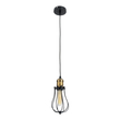 GloboStar® CAMBER 01016 Vintage Κρεμαστό Φωτιστικό Πλέγμα Μονόφωτο 1 x E27 IP20 Μαύρο & Χρυσό Μέταλλο - Μ12 x Π12 x Υ18cm