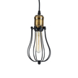 GloboStar® CAMBER 01016 Vintage Κρεμαστό Φωτιστικό Πλέγμα Μονόφωτο 1 x E27 IP20 Μαύρο & Χρυσό Μέταλλο - Μ12 x Π12 x Υ18cm