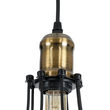 GloboStar® CAMBER 01016 Vintage Κρεμαστό Φωτιστικό Πλέγμα Μονόφωτο 1 x E27 IP20 Μαύρο & Χρυσό Μέταλλο - Μ12 x Π12 x Υ18cm