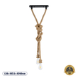 GloboStar® ROPE 01019 Vintage Κρεμαστό Φωτιστικό Ανάρτηση Δίφωτο 2 x E27 IP20 Μπεζ Σχοινί - Μ38 x Π35.5 x Υ200cm