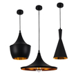 GloboStar® SHANGHAI 01025 Μοντέρνο Κρεμαστό Φωτιστικό Καμπάνα Σετ Τρίφωτο 3 x E27 IP20 Μαύρο & Χρυσό Μέταλλο - Μ79.5 x Π79.5 x Υ38cm
