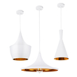 GloboStar® SHANGHAI 01026 Μοντέρνο Κρεμαστό Φωτιστικό Καμπάνα Σετ Τρίφωτο 3 x E27 IP20 Λευκό & Χρυσό Μέταλλο - Μ79.5 x Π79.5 x Υ38cm