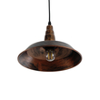 GloboStar® RAY 01047 Vintage Κρεμαστό Φωτιστικό Καμπάνα Μονόφωτο 1 x E27 IP20 Χάλκινο Μέταλλο - Μ26 x Π26 x Υ25cm