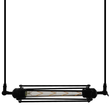 GloboStar® TUBE 01085 Vintage Κρεμαστό Φωτιστικό Ανάρτηση Μονόφωτο 1 x E27 IP20 Μαύρο Μέταλλο - Μ43 x Π11 x Υ11cm