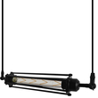 GloboStar® TUBE 01085 Vintage Κρεμαστό Φωτιστικό Ανάρτηση Μονόφωτο 1 x E27 IP20 Μαύρο Μέταλλο - Μ43 x Π11 x Υ11cm