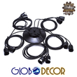 GloboStar® WIRED 01173 Vintage Κρεμαστό Φωτιστικό Πλέγμα Πολύφωτο 10 x E27 Μαύρο Μέταλλο με Μαύρο Πλαστικό - 200cm