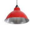 GloboStar® LOUVE 01177 Vintage Κρεμαστό Φωτιστικό Καμπάνα Μονόφωτο 1 x E27 IP20 Κόκκινο, Ασημί & Μαύρο Μέταλλο - Μ40 x Π40 x Y30cm