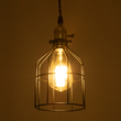 GloboStar® GALOT 01179 Vintage Κρεμαστό Φωτιστικό Πλέγμα Μονόφωτο 1 x E27 IP20 Μαύρο & Χρυσό Μέταλλο - Μ13.5 x Π13.5 x Y16cm