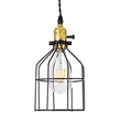 GloboStar® GALOT 01179 Vintage Κρεμαστό Φωτιστικό Πλέγμα Μονόφωτο 1 x E27 IP20 Μαύρο & Χρυσό Μέταλλο - Μ13.5 x Π13.5 x Y16cm