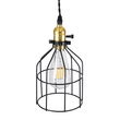 GloboStar® GALOT 01179 Vintage Κρεμαστό Φωτιστικό Πλέγμα Μονόφωτο 1 x E27 IP20 Μαύρο & Χρυσό Μέταλλο - Μ13.5 x Π13.5 x Y16cm