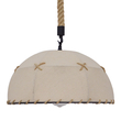 GloboStar® ANTOINETTE 01028 Vintage Κρεμαστό Φωτιστικό Καμπάνα Μονόφωτο 1 x E27 IP20 Μπεζ Σχοινί με Μπεζ Ύφασμα - Μ35 x Π35 x Υ20cm
