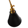 GloboStar® CRUCE 01037 Vintage Επιτοίχιο Φωτιστικό Απλίκα Μονόφωτο 1 x E27 IP20 Μαύρο & Χρυσό Μέταλλο - Μ19 x Π63 x Υ77cm