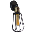 GloboStar® CATEL 01056 Vintage Επιτοίχιο Φωτιστικό Απλίκα Μονόφωτο 1 x E27 IP20 Μαύρο & Μπρούτζινο Μέταλλο - Μ12 x Π15 x Υ32cm