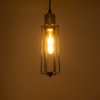 GloboStar® KLECE 01057 Vintage Κρεμαστό Φωτιστικό Ανάρτηση Μονόφωτο 1 x E27 IP20 Μαύρο & Χρυσό Μέταλλο - Μ8 x Π8 x Υ28cm