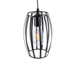 GloboStar® ZEBRA 01062 Vintage Κρεμαστό Φωτιστικό Πλέγμα Μονόφωτο 1 x E27 IP20 Μαύρο Μέταλλο - Μ15 x Π15 x Y24cm
