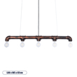 GloboStar® CANAL 01070 Vintage Κρεμαστό Φωτιστικό Ράγα Πολύφωτο 5 x E27 IP20 Χάλκινο Μέταλλο - Μ88 x Π5 x Υ7cm GloboStar® CANAL 01070 Vintage Κρεμαστό Φωτιστικό Ράγα Πολύφωτο 5 x E27 IP20 Χάλκινο Μέταλλο - Μ88 x Π5 x Υ7cm