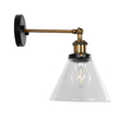 Globostar® LYDIA 01074 Vintage Επιτοίχιο Φωτιστικό Απλίκα Μονόφωτο 1 x E27 IP20 Μαύρο & Χρυσό Μέταλλο με Διάφανο Γυαλί - Μ18 x Π28 x Υ25cm Globostar® LYDIA 01074 Vintage Επιτοίχιο Φωτιστικό Απλίκα Μονόφωτο 1 x E27 IP20 Μαύρο & Χρυσό Μέταλλο με Διάφανο Γυαλί - Μ18 x Π28 x Υ25cm