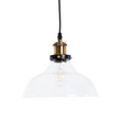 GloboStar® BINGLEY 01075 Vintage Κρεμαστό Φωτιστικό Καμπάνα Μονόφωτο 1 x E27 IP20 Διάφανο Γυαλί με Χρυσό Μέταλλο - Μ24.5 x Π24.5 x Υ15cm