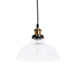 GloboStar® BINGLEY 01075 Vintage Κρεμαστό Φωτιστικό Καμπάνα Μονόφωτο 1 x E27 IP20 Διάφανο Γυαλί με Χρυσό Μέταλλο - Μ24.5 x Π24.5 x Υ15cm