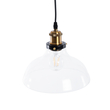 GloboStar® BINGLEY 01075 Vintage Κρεμαστό Φωτιστικό Καμπάνα Μονόφωτο 1 x E27 IP20 Διάφανο Γυαλί με Χρυσό Μέταλλο - Μ24.5 x Π24.5 x Υ15cm