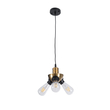 GloboStar® COPPER 01076 Vintage Κρεμαστό Φωτιστικό Ανάρτηση Τρίφωτο 3 x E27 IP20 Χρυσό Μέταλλο με Μαύρο Πλαστικό - Μ14 x Π14 x Υ13cm