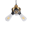 GloboStar® COPPER 01076 Vintage Κρεμαστό Φωτιστικό Ανάρτηση Τρίφωτο 3 x E27 IP20 Χρυσό Μέταλλο με Μαύρο Πλαστικό - Μ14 x Π14 x Υ13cm