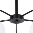 GloboStar® LUNA 01088 Μοντέρνο Φωτιστικό Οροφής Καμπάνα Πολύφωτο 5 x E27 IP20 Μαύρο Μέταλλο με Λευκό Γυαλί - Μ60 x Π60 x Υ43cm