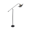 GloboStar® WYNGE 01101 Vintage Επιδαπέδιο Φωτιστικό Μονόφωτο 1 x E27 IP20 Μαύρο & Χρυσό Μέταλλο - Μ95 x Π27 x Υ174cm