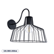 GloboStar® TRIUMPH 01117 Vintage Επιτοίχιο Φωτιστικό Απλίκα Μονόφωτο 1 x E27 IP20 Μαύρο Μέταλλο - Μ30 x Π36 x Υ30cm