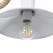GloboStar® VINSA 01130 Vintage Επιτοίχιο Φωτιστικό Απλίκα Μονόφωτο 1 x E27 IP20 Λευκό Μέταλλο με Μπεζ Σχοινί - Μ37.5 x Π26.7 x Υ25cm
