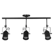 GloboStar® HOLLYWOOD 01155 Vintage Φωτιστικό Οροφής Ράγα Τρίφωτο 3 x E27 IP20 Μαύρο Μέταλλο - Μ13 x Π78 x Υ38cm