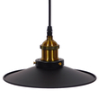 GloboStar® CARAVEL 01167 Vintage Κρεμαστό Φωτιστικό Καμπάνα Μονόφωτο 1 x E27 IP20 Μαύρο & Χρυσό Μέταλλο - Μ22 x Π22 x Υ13cm
