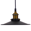 GloboStar® CARAVEL 01167 Vintage Κρεμαστό Φωτιστικό Καμπάνα Μονόφωτο 1 x E27 IP20 Μαύρο & Χρυσό Μέταλλο - Μ22 x Π22 x Υ13cm