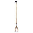 GloboStar® LANTERN 01186 Vintage Κρεμαστό Φωτιστικό Ανάρτηση Μονόφωτο 1 x E27 IP20 Μαύρο & Χρυσό Μέταλλο με Μπεζ Σχοινί - Μ15 x Π15 x Υ24cm