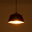 GloboStar® HEXAGON 01194 Μοντέρνο Κρεμαστό Φωτιστικό Καμπάνα Μονόφωτο 1 x E27 IP20 Μαύρο & Χρυσό Μέταλλο - Μ25 x Π25 x Υ15cm