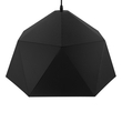 GloboStar® HEXAGON 01195 Μοντέρνο Κρεμαστό Φωτιστικό Καμπάνα Μονόφωτο 1 x E27 IP20 Μαύρο & Χρυσό Μέταλλο - Μ46 x Π46 x Υ25cm