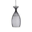 GloboStar® REA 01196 Μοντέρνο Κρεμαστό Φωτιστικό Πλέγμα Μονόφωτο 1 x E27 IP20 Μαύρο Μέταλλο με Λευκό Ύφασμα - Μ18 x Π18 x Υ43cm