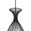 GloboStar® REA 01196 Μοντέρνο Κρεμαστό Φωτιστικό Πλέγμα Μονόφωτο 1 x E27 IP20 Μαύρο Μέταλλο με Λευκό Ύφασμα - Μ18 x Π18 x Υ43cm