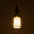 GloboStar® REA 01197 Μοντέρνο Κρεμαστό Φωτιστικό Πλέγμα Μονόφωτο 1 x E27 IP20 Μαύρο Μέταλλο με Λευκό Ύφασμα - Μ21 x Π21 x Υ40cm