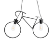 GloboStar® BIKE 01213 Vintage Κρεμαστό Φωτιστικό Φιγούρα Δίφωτο 2 x E27 IP20 Μαύρο Μέταλλο - Μ67 x Π3.5 x Υ41cm