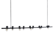 GloboStar® ALFREDA 01242 Μοντέρνο Κρεμαστό Φωτιστικό Ράγα Πολύφωτο 10 x E27 IP20 Μαύρο Μέταλλο - Μ140 x Π18 x Υ7cm