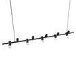GloboStar® ALFREDA 01242 Μοντέρνο Κρεμαστό Φωτιστικό Ράγα Πολύφωτο 10 x E27 IP20 Μαύρο Μέταλλο - Μ140 x Π18 x Υ7cm