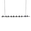 GloboStar® ALFREDA 01242 Μοντέρνο Κρεμαστό Φωτιστικό Ράγα Πολύφωτο 10 x E27 IP20 Μαύρο Μέταλλο - Μ140 x Π18 x Υ7cm