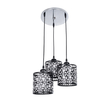GloboStar® RAINELDA 01246 Μοντέρνο Κρεμαστό Φωτιστικό Πλέγμα Τρίφωτο 3 x E27 IP20 Μαύρο Μέταλλο με Λευκό Γυαλί - Μ60 x Π6 x Υ6cm